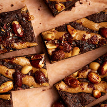 Exploding Bakery Peanut Butter Vegan Brownie Traybake portion.