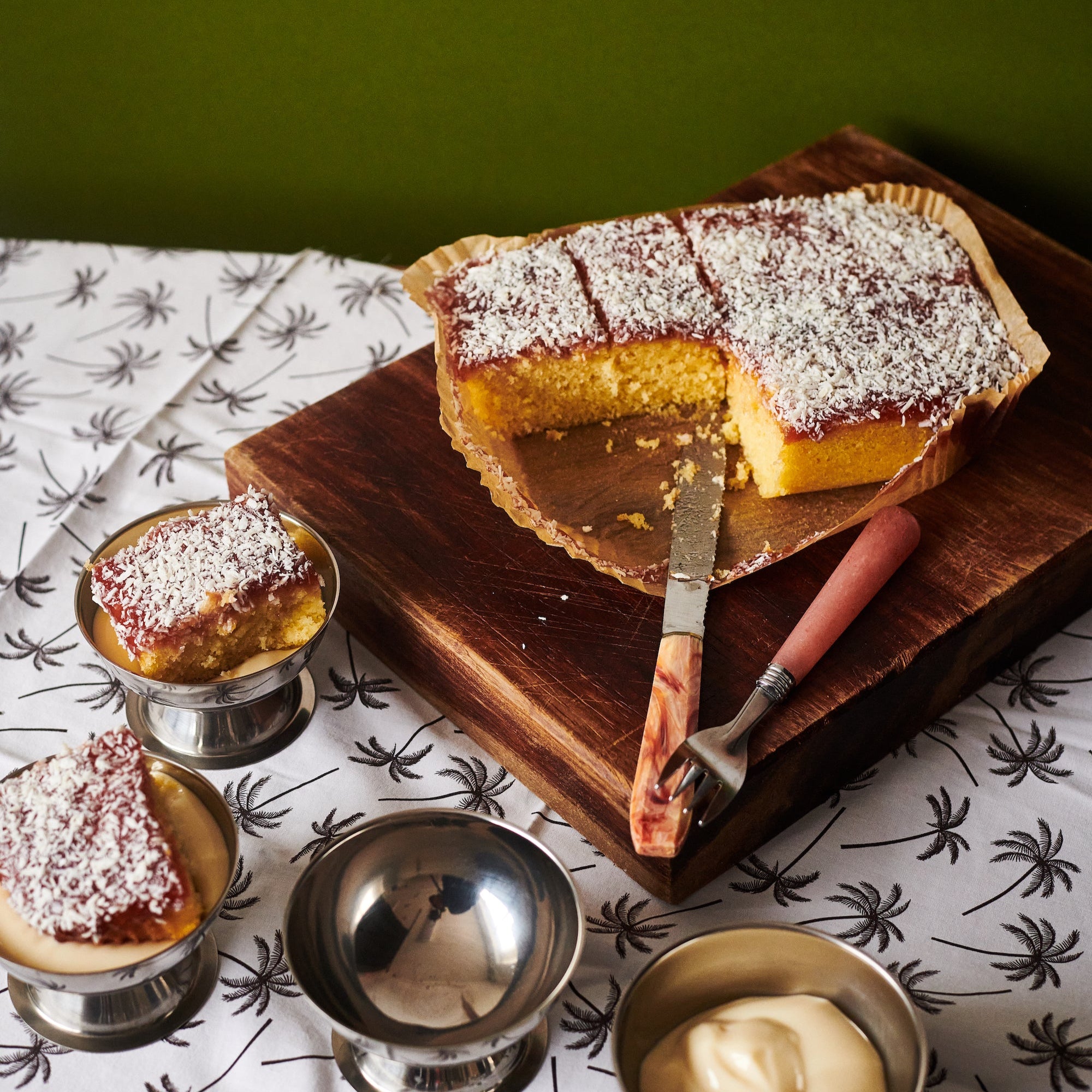 Exploding Bakery Jam Sponge Cake with custard